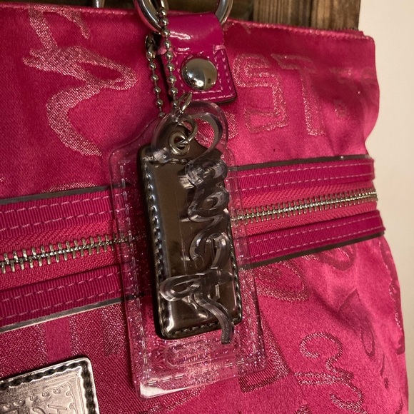 COACH STORYPATCH GLAMOUR SIGNATURE PINK SHOULDERBAG TOTE 15301 - Picture 5 of 11